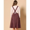 INSPIRE CHIC Women's Vintage Plaid A-Line Tartan Suspender Midi Skirt - 4 of 4