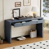 Vintage Wooden Entryway Console Table with Storage,Curved Table With 2 Drawers,Farmhouse Console Table For Hallway Living Room-Cuddlewood - 2 of 4