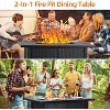 57 Inch Propane Fire Pit, CSA-Listed Outdoor Gas Fire Pit Rectangular Tabletop with Lid - 4 of 4