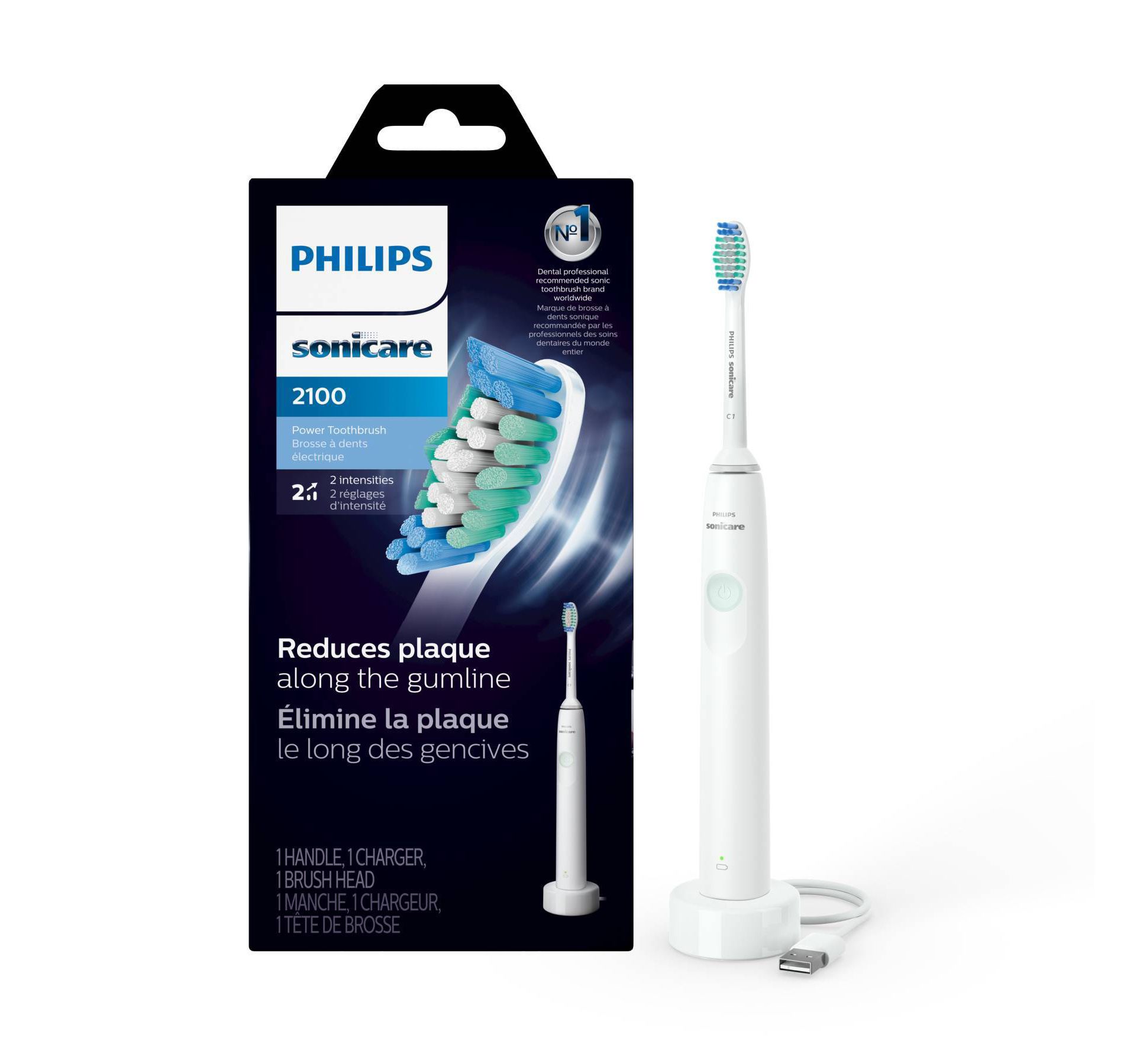 Philips Sonicare 2100 Rechargeable Electric Toothbrush - HX3661/04 - White