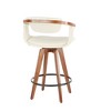 Fixed Faux Leather Mid-Century Modern Counter Stool with Bamboo Frame and 360¡ã Swivel for Kitchen or Dining Room - 3 of 4