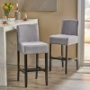 30-Inch Fabric Barstool Set Of 2,Upholstered Dining Chair With L Square Backs,Armless Rubberwood Legs Home Bar Stool-Cuddlewood - image 2 of 4