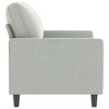 vidaXL Modern 2-Seater Sofa Crafted from Velvet and Metal Frame, Comfortable Padded Seating, Light Gray - Ideal for Living Room or Patio - 3 of 4