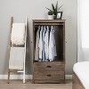 Salt Spring 2 Door Armoire Drifted Gray - Prepac: Bedroom Storage with Hanging Rod & Drawers - 4 of 4