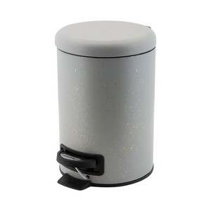 Modern Metal Step Bathroom Waste Basket Gray - Elle Décor: Polypropylene & Iron, 3L Capacity, 9.8" Height - 1 of 4