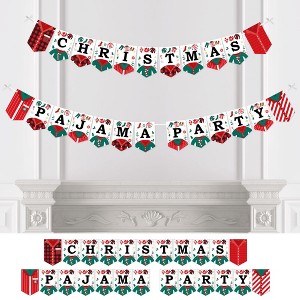 Big Dot of Happiness Christmas Pajamas - Holiday Plaid PJ Party Bunting Banner - Party Decorations - Christmas Pajama Party - 1 of 4