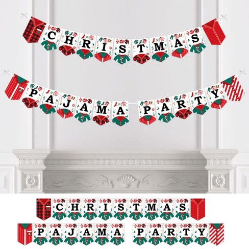 Big Dot of Happiness Christmas Pajamas - Holiday Plaid PJ Party Bunting Banner - Party Decorations - Christmas Pajama Party - image 1 of 4