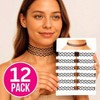 12PC Tattoo Choker Necklace - 90s Y2K Vintage, Rainbow Goth Style, Adjustable Stretchy Elastic - 2 of 4