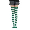 Striped Patterned - Over the Knee - Socks from the Sock Panda (Women's Sizes Adult Medium) - Dark Green and White - 3 of 3