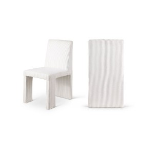 Meridian Furniture,Benson Microsuede Corduroy Fabric Dining Chair, Set of 2 - 1 of 4