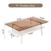 FONTOI Coffee Table Set of 3 with Glass Tabletop&Layer, Modern Table for Living Room Bedroom Office, Brown&White, 22.84"*16.73"*38.58" - 3 of 4