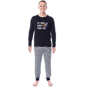 Garfield Comic I'm More Bored Than You Adult Unisex Sleep Pajama Set Black - 1 of 3