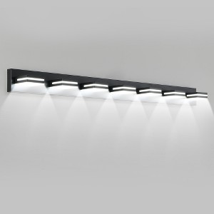 Dolonm Modern Black LED Vanity Light, 7-Lights Wall Sconce for Bathroom and Mirror, Sleek Minimalist Design, Energy-Efficient, Easy to Install - 1 of 4