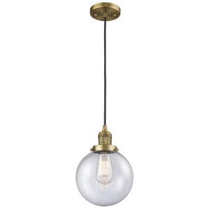 Beacon - 1 Light Cord Hung Mini Pendant In Industrial Style-11.5 Inches Tall and 8 Inches Wide - 1 of 1