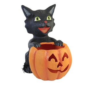 16.25 In Cat's Got Your Pumpkin Jack-O-Lantern Pumpkin Figurines - 1 of 3