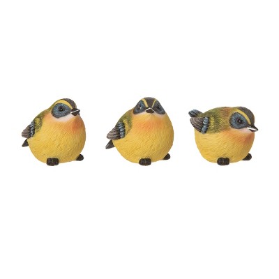 Transpac Small Resin Blue Streak Bird Set of 3 Spring Home Decorations