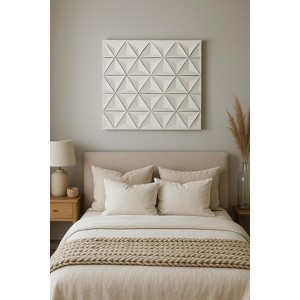Moda Furnishings White Square Handmade MDF Wall Decor 16 inches x 16 inches Elegant Home Decor - 1 of 4