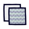 Bacati - Emma Aztec Print Mint/Navy Triangles Muslin 2 pc Security Blankets - 4 of 4