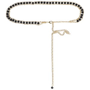 INSPIRE CHIC Women's Metal Gold Rhinestone Crystal Body Waist Chain Belts - 1 of 4