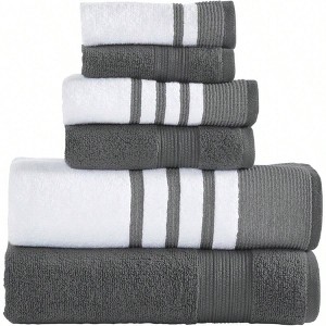 6 Piece Set, 2 Bath Towels - 30"x54", 2 Hand Towels - 16"x28", 2 Washcloths - 13"x13", Quick Dry - 1 of 4