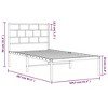 vidaXL Metal Bed Frame without Mattress with Footboard White Full - 4 of 4