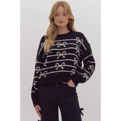Women's Knit Bow Sweater - entro