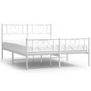 vidaXL Metal Bed Frame with Headboard and Footboard White 59.1 in.x78.7 in. - image 2 of 4