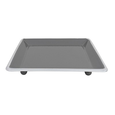 Square Shaped Trinket Tray Gray Metal - Foreside Home & Garden