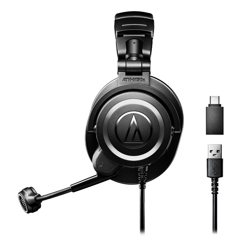 Audio-Technica ATH-M50xSTS-USB StreamSet USB Closed-Back Streaming Headset with Attached USB-A Cable and USB-C Adapter, 4 of 12