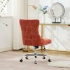 Modern Chenille Upholstered Tufted Office Chair with Nailhead Trim, Adjustable Swivel Desk Chair with Chrome Metal Base-- Frevyn - 4 of 4