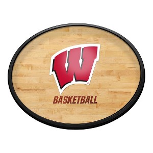 College Basketball Hardwood Design Oval Slimline Lighted Wall Sign - 1 of 4