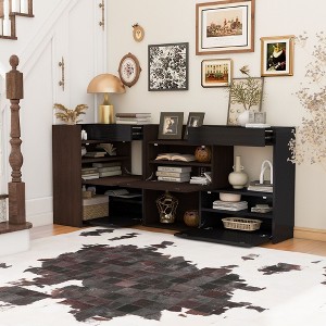 CAVINAS Expandable Storage Cabinet Set of 2,32.5"-58.8" W Buffet Cabinet with Drawers,Sideboard Cabinet with Adjustable Shelves for Living Room - 1 of 4