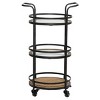 Industrial Metal Bar Cart Brown - Olivia & May: 3-Tier, Indoor/Outdoor Use, Iron Frame - 4 of 4