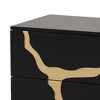 Royal Hampton Nightstand, 2 Drawers, Gold and Black Solid Wood, 28 Inch - 4 of 4