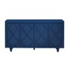 TIRAMISUBEST No Handle Design Storage Cabinet Sideboard Wooden Cabinet with Embossed Curved 4 Doors - 3 of 4