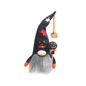Halloween Faceless Pumpkin Dolls Bearded Gnomes Ornament With Lights Layout Props Home Decoration Accessories - 1 of 4