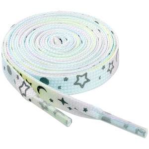 INSPIRE CHIC Gender Neutral Gradient Colored Shoelaces Reflective Stars Flat Shoe Laces for Sneakers Casual - 1 of 4