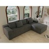 104" Cloud Corduroy Upholstered Modular L-Shaped Sectional Sofa with Chaise, Deep Seats, No Assembly - 2 of 4