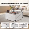 VEVOR 31.5" Farmhouse Coffee Table, Hinged Lift Top Coffee Square Table with Storage Compartment, Wooden Rustic Cocktail Table, Gray & White - 3 of 4