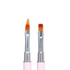 Unique Bargains Double Ended Nail Art Brush Lace Brush Gel Polish Nail Art Design Pen Paint Tools for Home DIY Manicure Pink - 3 of 4