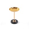 Okak Adjustable Martini Outdoor Side Table Patio Accent Indoor Natural Marble Coffee Tea End Table for Yard Garden Living Room Corners, Gold - 4 of 4