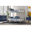 Okak Twin Over Twin Bunk Bed with Ladder and Safety Guardrail Metal Loft Bunkbeds for Kids, Girls, Boys Easy Assemble Space-Saving, Silver - 2 of 4
