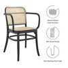 Modway Winona Elm Wood Dining Chair with Cane Rattan Seat – Black – Vintage Modern Accent Chair 21" x 22.5" x 32" with Open Back and Sculpted Frame - 2 of 4