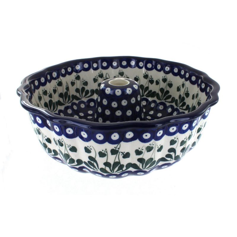 Blue Rose Polish Pottery A55 Ceramika Artystyczna Ring Cake Pan, 1 of 2