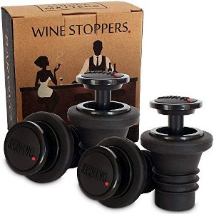 Barvivo Silicone Wine Stoppers for Wine Bottles - 4 Pcs Black - 1 of 4