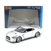 2009 Nissan GT-R R35 Silver 1/18 Diecast Model Car by Bburago - 4 of 4