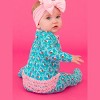 RuffleButts SoftSnooze Baby Girls Ruffle One Piece Footie Pajama - 4 of 4