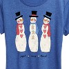 Women's - Instant Message - Joyful Merry Blessed Christmas Snowmen Short Sleeve Graphic T-Shirt - 2 of 4