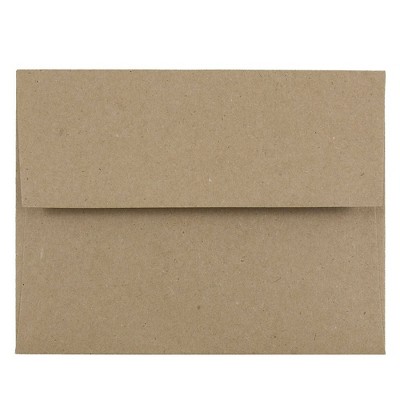 JAM Paper A2 Invitation Envelopes 4.375 x 5.75 Brown Kraft Paper Bag LEKR600