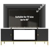 70" Wood Heavy Duty TV Stand with Cabinet Storage, Open Shelves, Modern Design, and Metal Legs for Living Room - 4 of 4